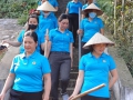 ĐOÀN VIÊN CÔNG ĐOÀN TRƯỜNG MẦM NON LIÊN HIỆP THAM GIA LAO ĐỘNG KHU NHÀ BIA TƯỞNG NIỆM CỦA XÃ